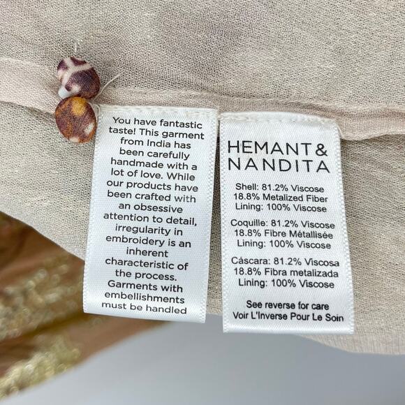 Hemant and Nandita Pink and Gold Maxi Dress - Picture 15 of 16